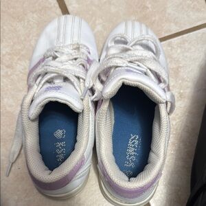 K-Swiss White and Purple Sneakers with Chunky Design